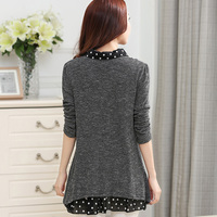 XL-5XL Grey Oversized Long Sleeve Shirt SP168213 - Thumbnail 1