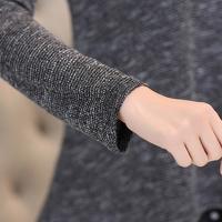 XL-5XL Grey Oversized Long Sleeve Shirt SP168213 - Thumbnail 3