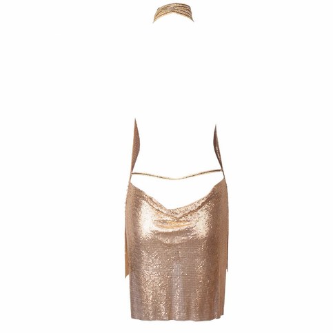 Gold Glittery Shine Mini Dress