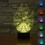 3D Star Wars Millenium Falcon/Starship/Death Star 7-Color LED Night Light Touch Switch USB Table Desk Lamp Decor -1