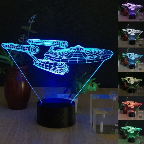 3D Star Wars Millenium Falcon/Starship/Death Star 7-Color LED Night Light Touch Switch USB Table Desk Lamp Decor 