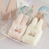 Cartoon ears coral cashmere warmth socks - Thumbnail 2
