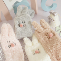 Cartoon ears coral cashmere warmth socks - Thumbnail 3