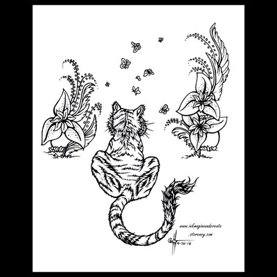 Coloring poster: tiger tiger