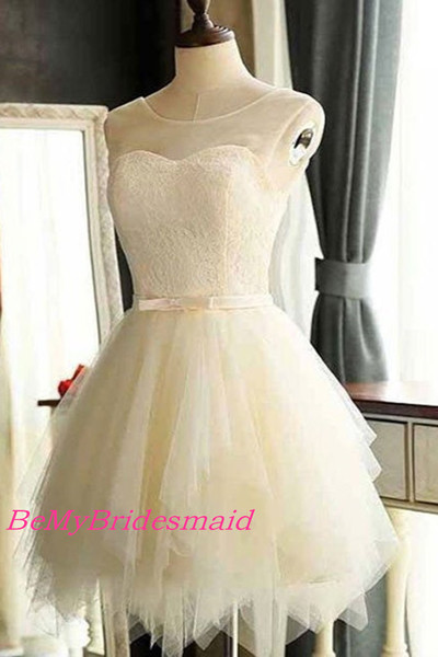 Lovely Ivory Short Tulle and Lace Party Dresses, Cute Prom Dresses, Lovely Party Dresses