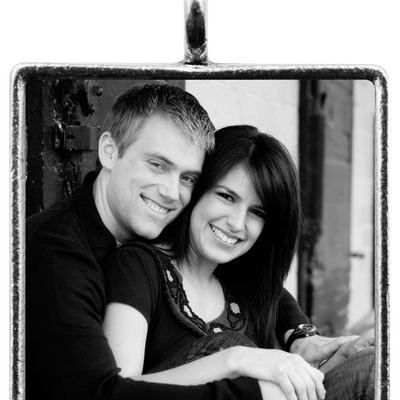 Large square heirloom portrait pendant