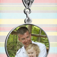 Large Sterling Silver Swirl Portrait Pendant - Thumbnail 1