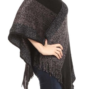 Striped Poncho - Thumbnail 1