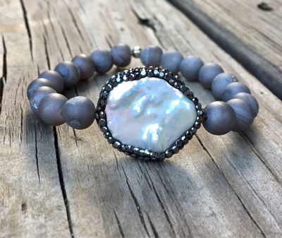 Pearl Titanium Quartz Bracelet