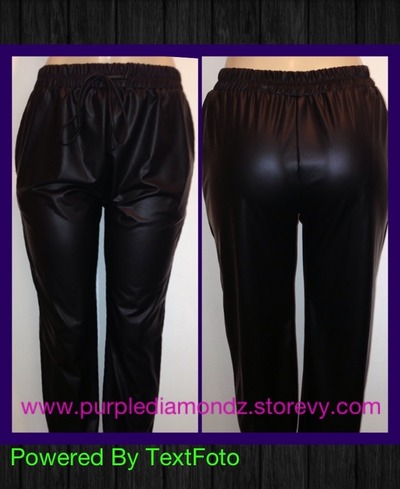 Faux leather joggers 
