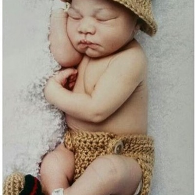 Three piece infant crochet set