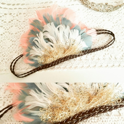Boho feather tiara