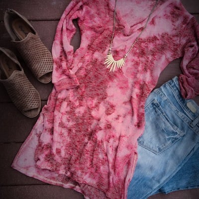 V pullover tunic sweater