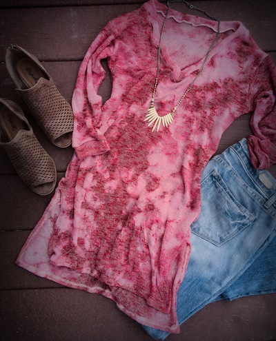 V Pullover Tunic Sweater