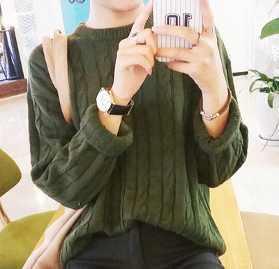 SOFT GRUNGE KNIT TWISTED JUMPER ( HEMLOCK )