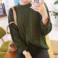 SOFT GRUNGE KNIT TWISTED JUMPER ( HEMLOCK ) - Thumbnail 1