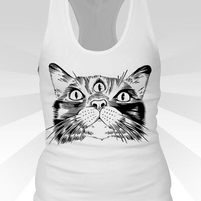 3 eyed cat tank top