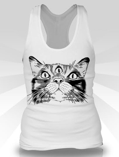 3 eyed cat tank top