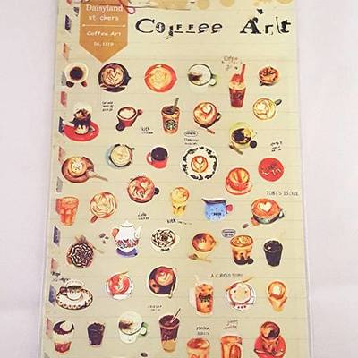 Coffee art stickers