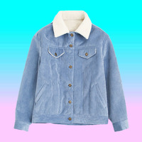 PASTEL BLUE CORDUROY JACKET - Thumbnail 3