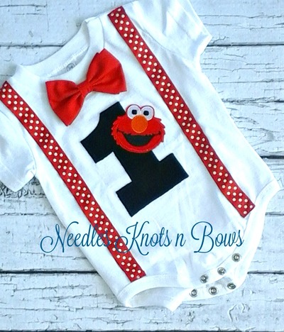 Boys 1st Birthday Shirt, Elmo Birthday Shirt / Onesie. Boys 2nd Birthday Shirt