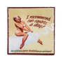 Handmade Coaster - Dentist girl pinup 2 squirts a day - Vintage Advertising - Handmade Recycled Tile Coaster - Thumbnail 1