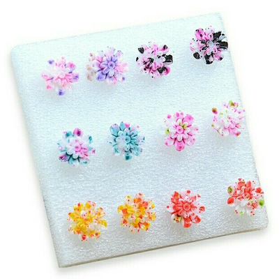 6 pairs of daisy stud earrings - daisy earrings - colorful earrings