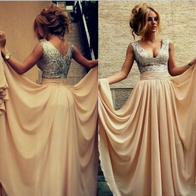 Long prom dress,gorgeous prom dress,cheap prom dress,v-neck prom dress,high quality prom dress,sexy prom dress,pd160142 - Thumbnail 3