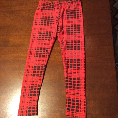 Red plaid girls leggings