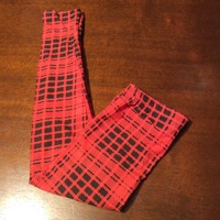 Red Plaid Girls Leggings - Thumbnail 1