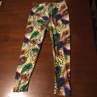 Feathers and Prints Girls Leggings - Thumbnail 1