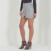 Lace Up Suede Skirt - Thumbnail 4