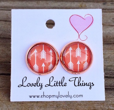 12mm Arrow Studs with Copper Setting