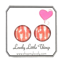 12mm Arrow Studs with Copper Setting - Thumbnail 1