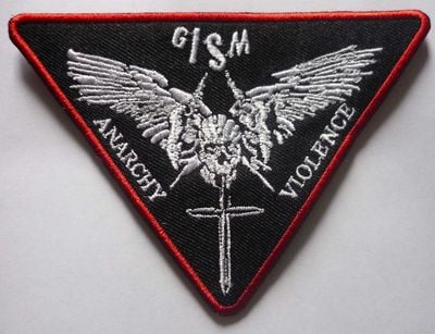 GISM embroidered rectangle patch (red border)