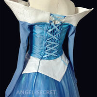 P940 COSPLAY iridescent blue Dress Princess sleeping beauty Costume Aurora women - Thumbnail 1