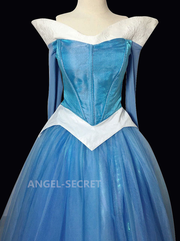 princess aurora blue dress costume Blue Princess Aurora Dress Cosplay Costume Sleeping Beauty