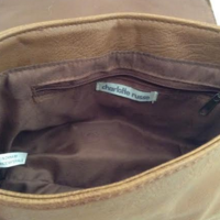 Brown Crossbody Bag with Gold Heart Locket  - Thumbnail 3