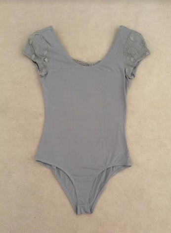 (New no tags) Light Sage Body Suit with Lace Details