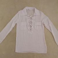 (New no tags) Laced Up Sheer Long Sleeve Blouse  - Thumbnail 1