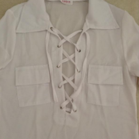 (New no tags) Laced Up Sheer Long Sleeve Blouse  - Thumbnail 2