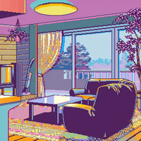 UNISEX JAPANESE 8 BIT PASTEL HOME T SHIRT IN WHITE - Thumbnail 1