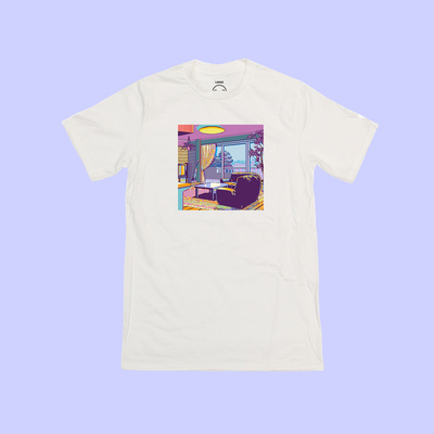 Unisex japanese 8 bit pastel home t shirt in white