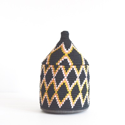  berber basket handwoven vintage moroccan berber wool lidded basket 