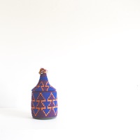  SOLD SOLD SOLD Berber Basket Handwoven Vintage Moroccan Berber Wool Lidded Basket  - Thumbnail 3