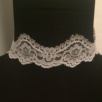 White Lace Choker Necklace  - Thumbnail 3