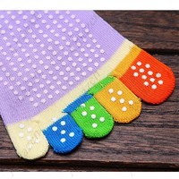 Stylish Yoga Anti Skid Non Slip Socks - Colorful 5 Finger Toe Breathable! - Thumbnail 1