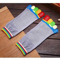 Stylish Yoga Anti Skid Non Slip Socks - Colorful 5 Finger Toe Breathable! - Thumbnail 4