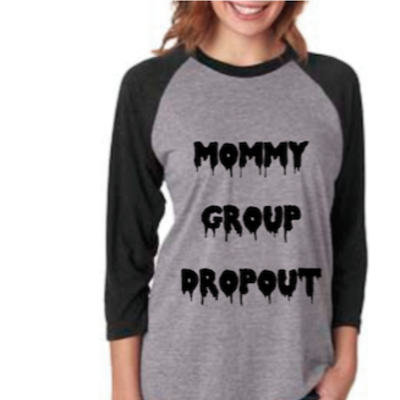 Mommy group dropout gray raglan