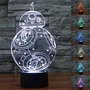 3D Star Wars Millenium Falcon/Starship/Death Star 7-Color LED Night Light Touch Switch USB Table Desk Lamp Decor -3